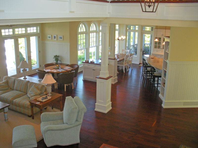 a large living room inside the hobbs home