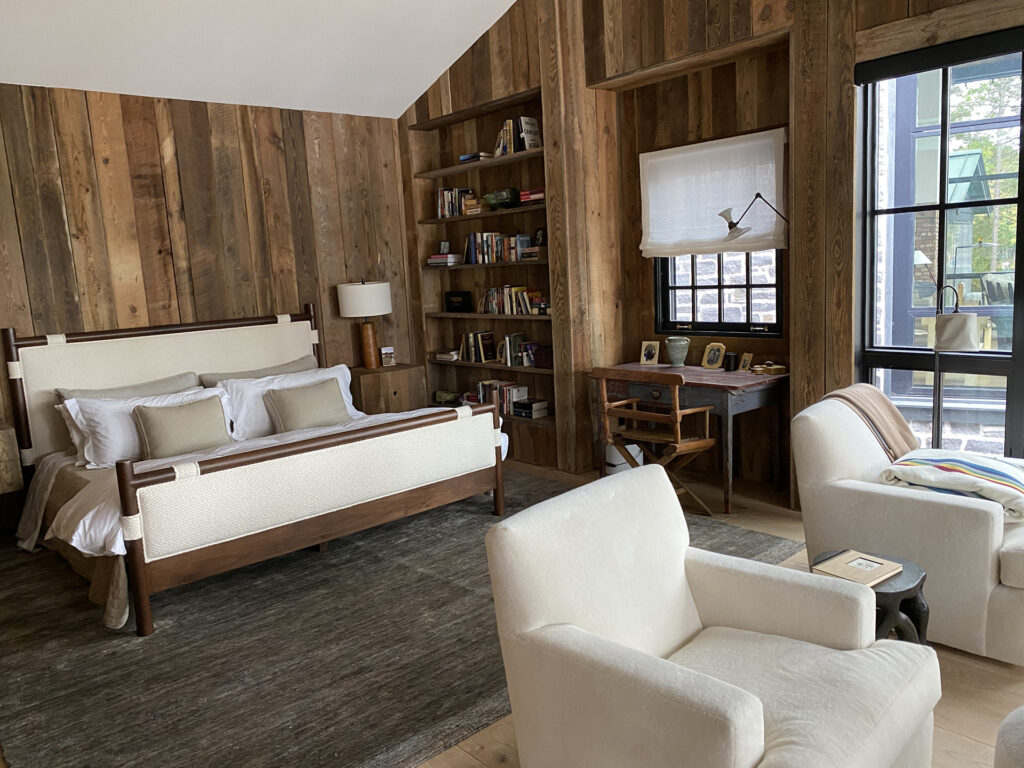 bookshelves built into the wall