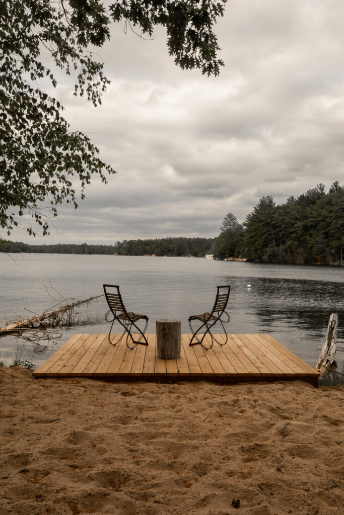 Great lakeside space for drinking morning coffee