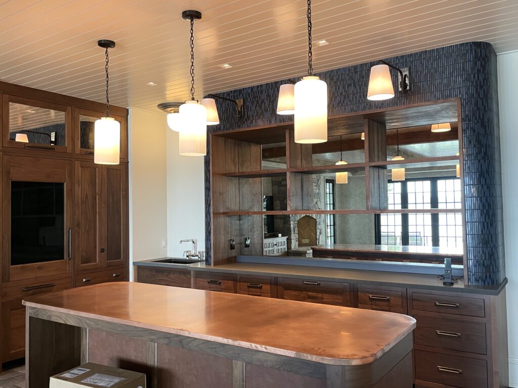 lighting and custom features in kitchen
